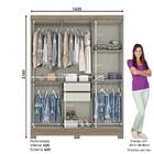 Guarda-roupa Com Espelho 6 Portas 2 Gavetas Londres Cr4018es