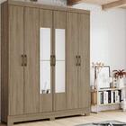 Guarda-roupa Com Espelho 6 Portas 2 Gavetas Londres Cr4018es