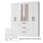 Guarda Roupa Com Espelho 6 Portas 3 Gavetas Branco Itatiba Mo