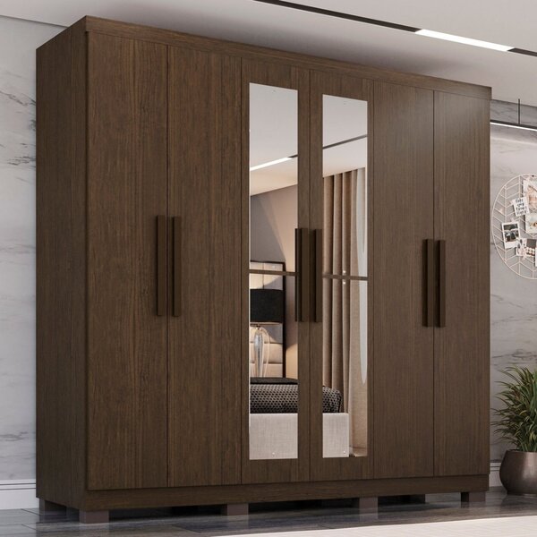 Guarda-roupa Com Espelho 6 Portas 4 Gavetas Sevilha Prime Cac
