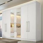 Guarda-roupa Com Espelho 6 Portas E 4 Gavetas Alba  Branco