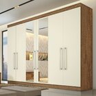 Guarda-roupa Com Espelho 6 Portas E 4 Gavetas Alba  Brauna/of