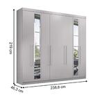Guarda Roupa Com Espelho 8 Portas Casal Madri Branco