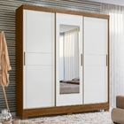 Guarda Roupa Com Espelho Atena Naturale/branco