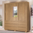 Guarda Roupa Com Espelho Calábria Amendola/off White