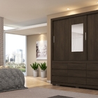 Guarda Roupa Com Espelho Calábria Ébano