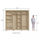 Guarda Roupa Com Espelho Casal 2 Portas 3 Gavetas Nápoles Fai