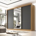 Guarda Roupa Com Espelho Casal 3 Portas 6 Gavetas 100% Mdf Mi