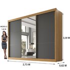 Guarda Roupa Com Espelho Casal 3 Portas 6 Gavetas 100% Mdf Mi