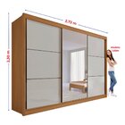 Guarda Roupa Com Espelho Casal 3 Portas 6 Gavetas 100% Mdf Mi