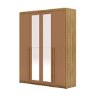Guarda Roupa Com Espelho Dubai 4 Portas Nature/camarim - Vila