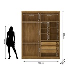 Guarda Roupa Com Espelho Dubai 4 Portas Nature/camarim - Vila