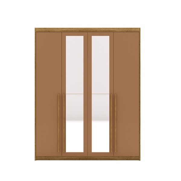Guarda Roupa Com Espelho Dubai 4 Portas Nature/camarim - Vila