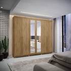 Guarda Roupa Com Espelho Dubai Majestic 6 Portas E 3 Gavetas