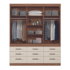 Guarda Roupa Com Espelho E Cômoda Lapônia Jatobá Areia