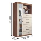 Guarda Roupa Com Espelho E Cômoda Quebec Jatobá Areia