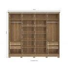 Guarda Roupa Com Espelho E Pés 4 Portas De Correr 4 Gavetas N