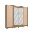 Guarda Roupa Com Espelho E Pés 4 Portas De Correr 4 Gavetas N