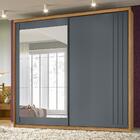 Guarda Roupa Com Espelho E Porta De Correr Freijó Cinza Dange