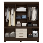 Guarda Roupa Com Espelho Emilia Ébano/off White