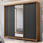 Guarda Roupa Com Espelho Hera Freijó/cinza