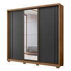 Guarda Roupa Com Espelho Hera Freijó/cinza