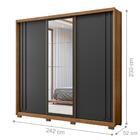 Guarda Roupa Com Espelho Hera Freijó/cinza