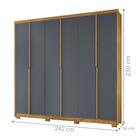 Guarda Roupa Com Espelho Hermes Freijó/cinza