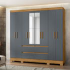 Guarda Roupa Com Espelho Israel Freijó Cinza