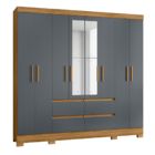 Guarda Roupa Com Espelho Israel Freijó Cinza