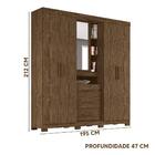 Guarda Roupa Com Espelho No Meio 195cm Castanho Kara Shop Jm
