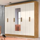 Guarda Roupa Com Espelho Para Casal 236cm Freijó Off White Sv