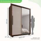 Guarda-roupa Com Espelho Solteiro 2 Portas 2 Gavetas Costa Ri