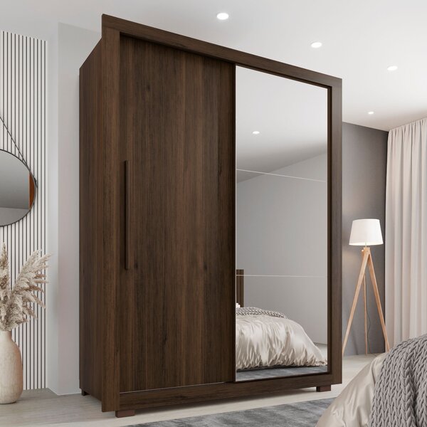 Guarda-roupa Com Espelho Solteiro 2 Portas 2 Gavetas Costa Ri