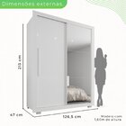 Guarda-roupa Com Espelho Solteiro 2 Portas 2 Gavetas Costa Ri