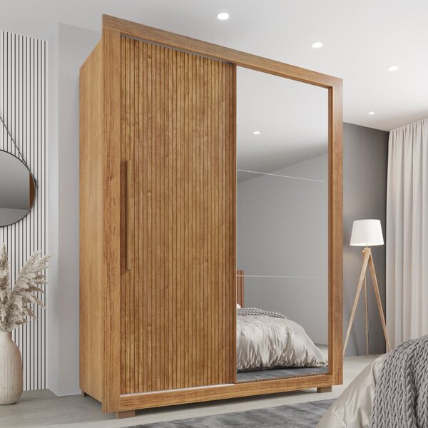 Guarda-roupa Com Espelho Solteiro 2 Portas 2 Gavetas Costa Ri