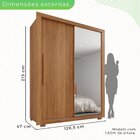 Guarda-roupa Com Espelho Solteiro 2 Portas 2 Gavetas Costa Ri