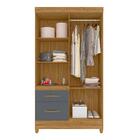 Guarda Roupa Com Espelho Solteiro 4 Portas 2 Gavetas Freijó C