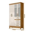 Guarda Roupa Com Espelho Solteiro 4 Portas 4 Gavetas Freijó O