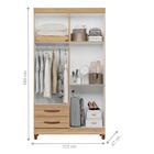 Guarda Roupa Com Espelho Valentina Nature/titanium