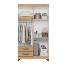 Guarda Roupa Com Espelho Valentina Nature/titanium