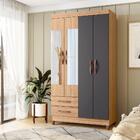 Guarda Roupa Com Espelho Valentina Nature/titanium