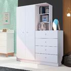 Guarda Roupa Com Estante E Nichos 2 Portas 4 Gavetas Branco E