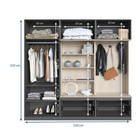 Guarda Roupa Com Organizador E Suporte Grafite E Nature Lilie