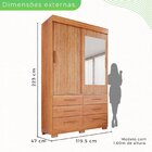 Guarda Roupa Com Pés 2 Portas 6 Gavetas Luana