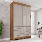 Guarda Roupa Com Pés 2 Portas 6 Gavetas Luana
