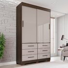 Guarda Roupa Com Pés 2 Portas 6 Gavetas Luana Savana/off