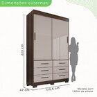 Guarda Roupa Com Pés 2 Portas 6 Gavetas Luana Savana/off