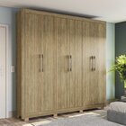 Guarda Roupa Com Pés 6 Portas 2 Gavetas Kappesberg Nogueira