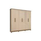 Guarda Roupa Com Pés 6 Portas 4 Gavetas  Nogueira/macadamia